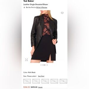 Walter Baker Black Leather Blazer